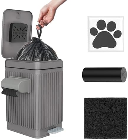 Dog Poop Trash Can for Outside & Indoor, 5L/1.3Gal Small Pet Waste Bin by HomeOrganization