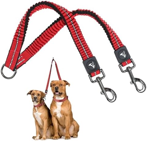 Kruz Double Dog Leash for Two Dogs Dual Leash Coupler by KRUZPET