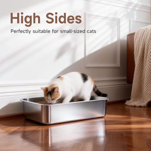Stainless Steel High Sides Cat Litter Box - Image 6
