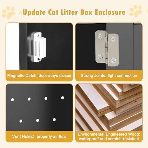 Cat Litter Box Enclosure Hidden Kitty Litter Box Furniture Indoor Cat Box - Image 5