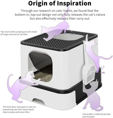 RIZZARI Stainless Steel Litter Box: Enclosed Pull-Out Drawer Top Exit - Image 4