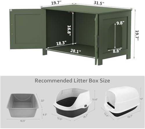 Homhedy 31.5" L Cat Litter Box Enclosure - Image 5