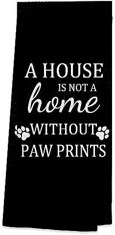 TNUW Dog Themed Kitchen Towels 16″×24″, A House is Not A Home Without Paw by TNUW