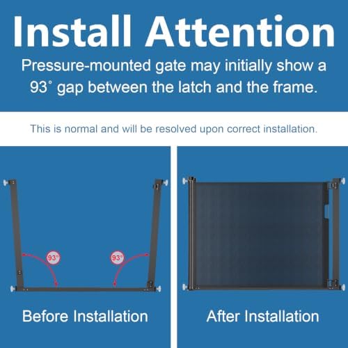 Malier Retractable Dog Gate, 38-60" No Drilling Pressure Mounted Mesh Dog Gate - Image 3