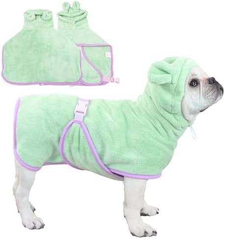 Pet Bathrobe for Dog Cat Absorbently Quick Drying Coat Cute Dogs Bath Towel by Foryourbabyandpet