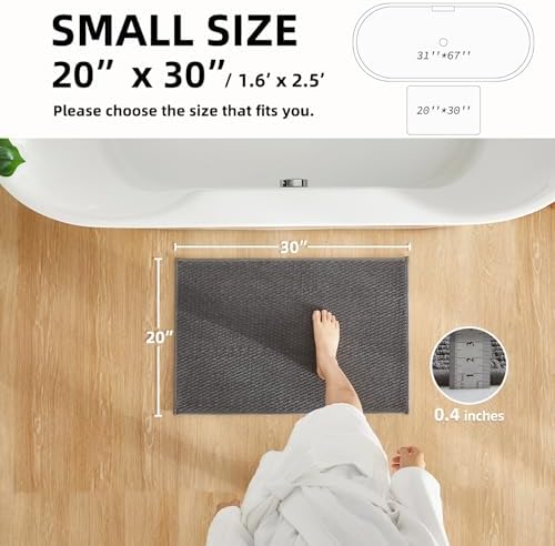 TYUU Bathroom Rugs Non Slip Washable, Super Absorbent Thin Bath Mat Small Quick - Image 2