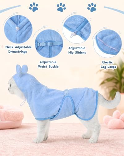 Dog Bathrobe Absorbent Microfiber Pet Drying Robe - Image 3