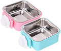 Dog Crate Bowl, Hanging Stainless Steel Removable Pet Crate Water & Food Bowls by QIYADIN