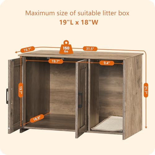 DWANTON Cat Litter Box Enclosure, - Image 6