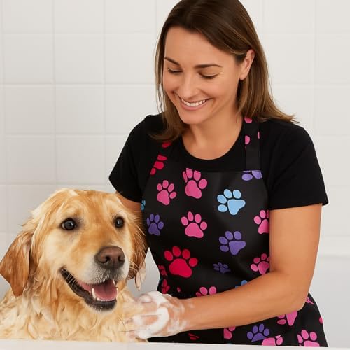 Plum Hill Waterproof Dog Grooming Apron, Groomer Apparel, Pet Washing Smocks - Image 7