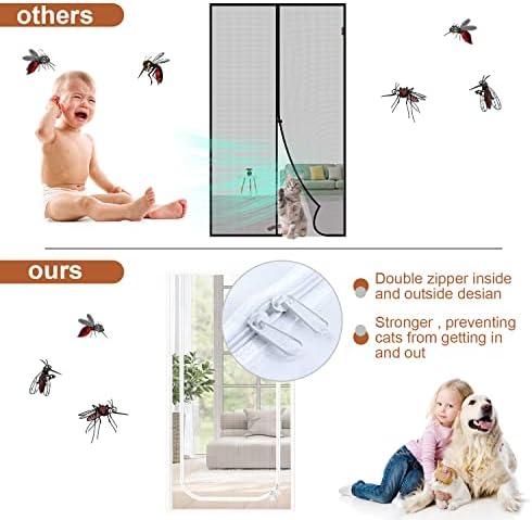 Dixutzi Reinforced Cat Screen Door Fits Door Size 34''x 82'', Heavy Duty Pets - Image 2