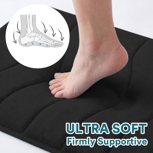 Flamingo P Black Bath Mat 47x17 Extra Long Quick Dry Washable - Image 3