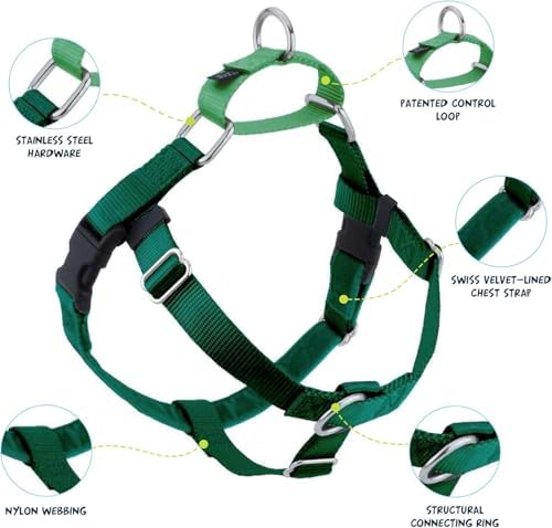 2 Hounds Design Freedom No Pull Dog Harness, 5/8 inch XS, Kelly Green - Image 4
