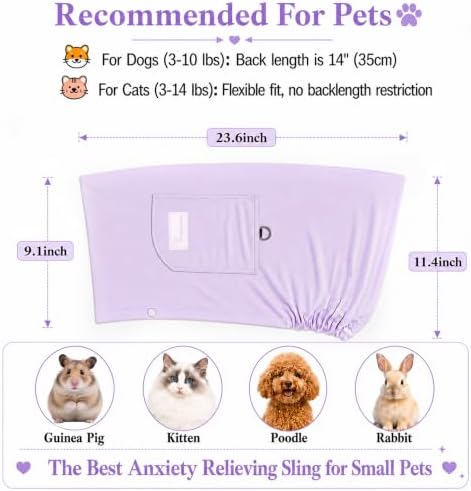 Ice Silk Dog Sling Carrier, Adjustable Safety Strap - Image 3