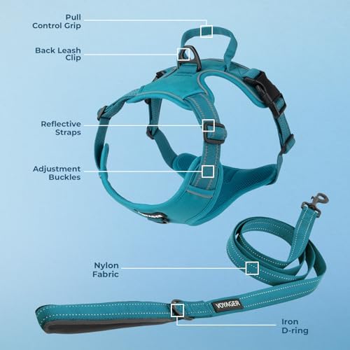 Voyager Dog Harness Dual Leash Attachment No-Pull Control Adjustable Soft but - Image 3