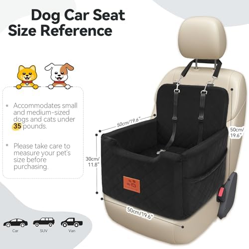 Dog Car Seat for Small/Medium Dogs Under 35 lbs, Dog Booster Seats - Image 2