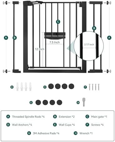 Babelio Dog Gate with Cat Door, CatPrivilege II - Image 6