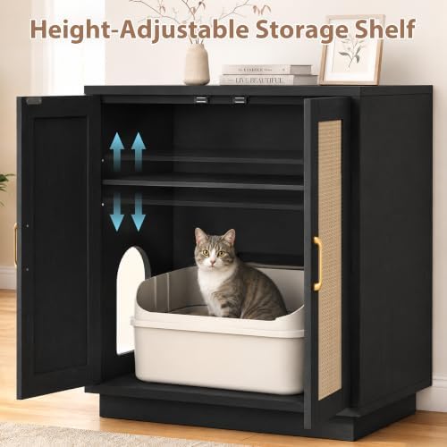 Gitelsnour Cat Litter Box Enclosure Furniture-Hidden Storage - Image 4