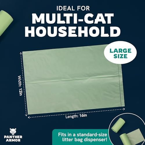 Panther Armor Cat Litter Bags for Poop, 200 Large Cat Poop Bags 16x12 - Image 4
