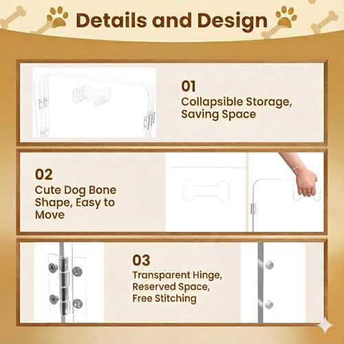 4-Panel Clear Acrylic Freestanding Dog Gate, Folding Pet Barrier - Image 5