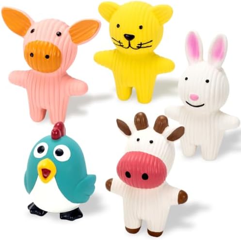 LECHONG 5 Pack Latex Dog Toys for Small Dogs – Squeaky Squeeze Toys, Puppy by LECHONG
