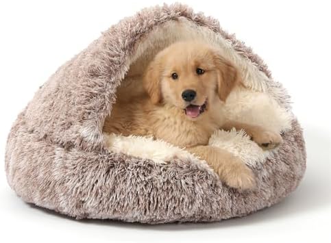 NOYAL Hooded Donut Bed, Calming Cave by Noyal