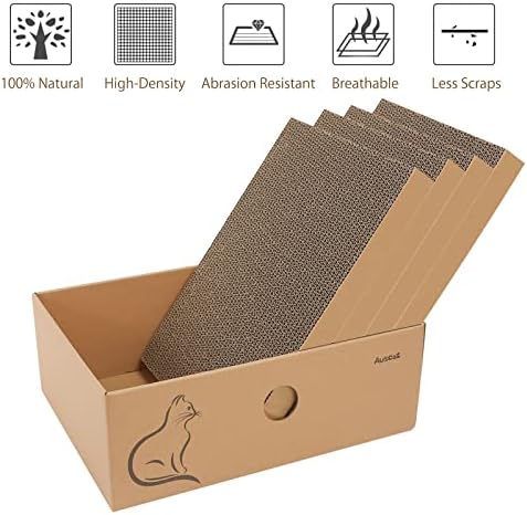 AUSCAT Cat Cardboard Scratcher, 14.8" L x 10.8" W x 5.2" H. - Image 5