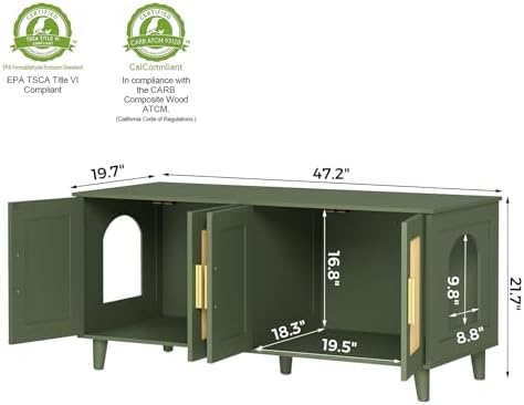 Homhedy Boho Cat Litter Box Enclosure - Image 3
