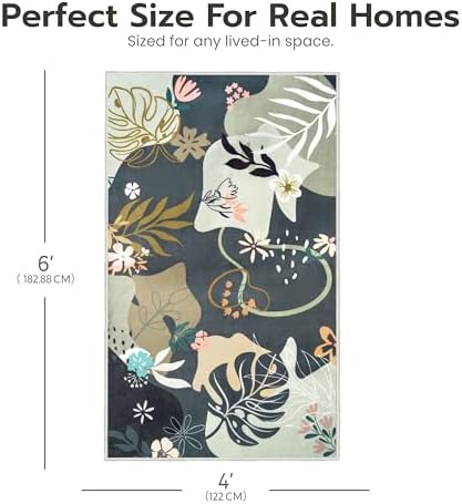 Joiedomi Area Rugs for Living Room Washable 4X6 Rug for Bedroom Non-Slip Soft - Image 2