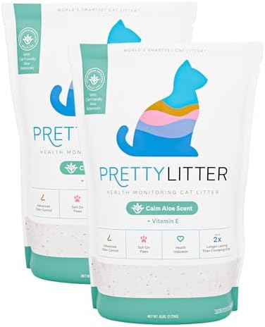 PrettyLitter Health Monitoring Cat Litter, Calm Aloe, 6 lb. Bags by PrettyLitter