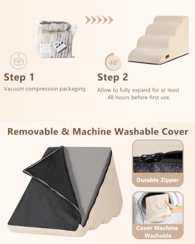 Aodisman Dog Steps for Bed or Couch, 4 Step Pet Stairs for Small Dogs & Cat - Image 4