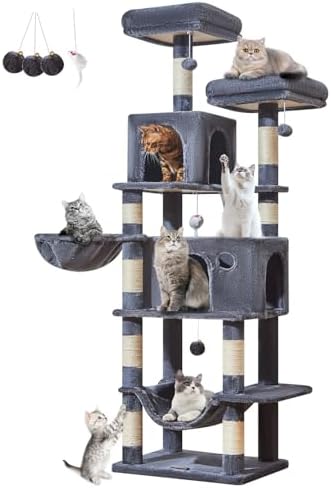 Taoqimiao Large Cat Tree, 73 in Tall Cat Tower by Taoqimiao