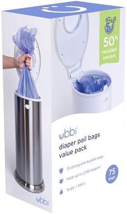 Ubbi Diaper Pail Plastic Bags, 13-Gallon Capacity, 3 Pack by Unknown