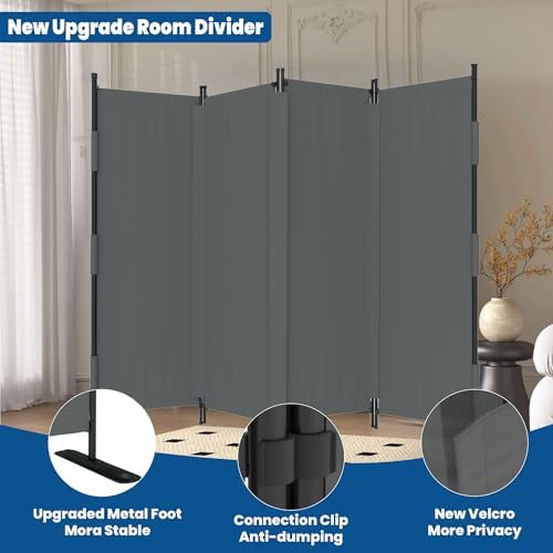 Room Divider, 4 Panel Upgraded 88” Folding Screen Highly Secretive - Image 2
