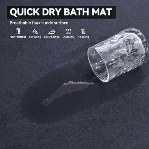 MontVoo -Bath Mat Rug-Rubber Backing Non Slip Quick Dry Absorbent Thin Bathroom - Image 4