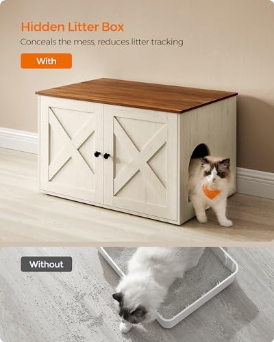 Feandrea Cat Litter Box Enclosure, End Table, 31.5 x 20.9 x 19.7 Inches - Image 5