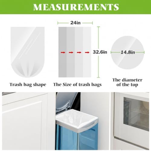 Teivio Tall Kitchen Clear Trash Bags 13 Gallon 1500 Count Garbage Bags - Image 2