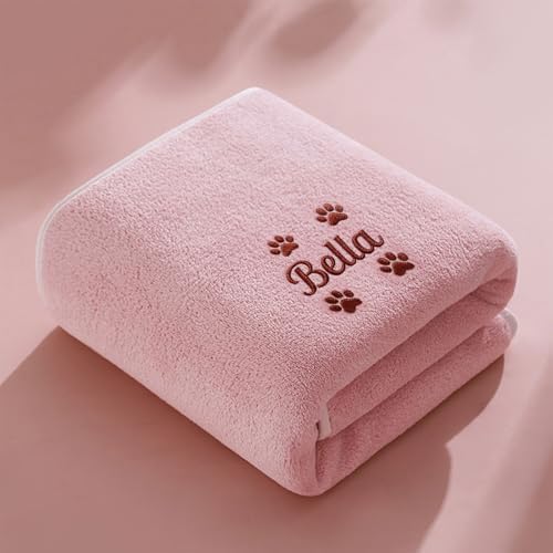 Personalized Pet Towel, Custom Embroidered Name Dog Towel, Super Absorbent by Colifolu