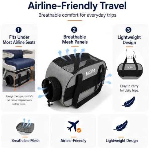 Airline-Friendly Pet Carrier for Cats and Small Dogs - Image 3