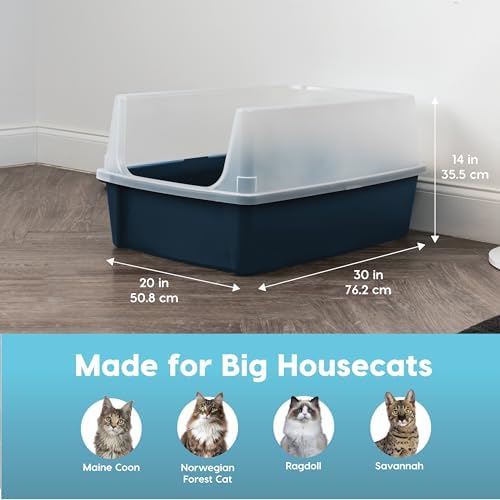 IRIS USA XX-Large High Sided Cat Litter Box, Scatter Shield - Image 2