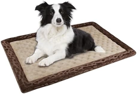Large Dog Crate Pad 36 inch Memory Foam Dog Kennel Bed Soft Flannel Washable by PAGGEDHOME
