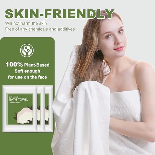 Disposable Bath Towels, 10 Pack 55" x 27.5" Ultra Soft, Quick Dry Disposable - Image 2