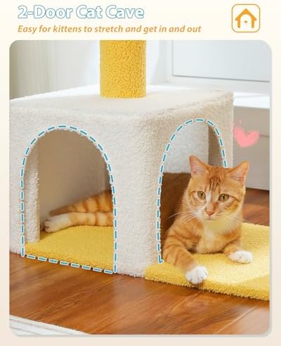 MUTTROS Cute Cat Tree with Flower Top Bed - Image 5