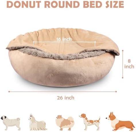 JOEJOY Dog Beds for Small Medium Dogs, Cozy Cuddler Luxury Puppy Pet Bed - Image 5
