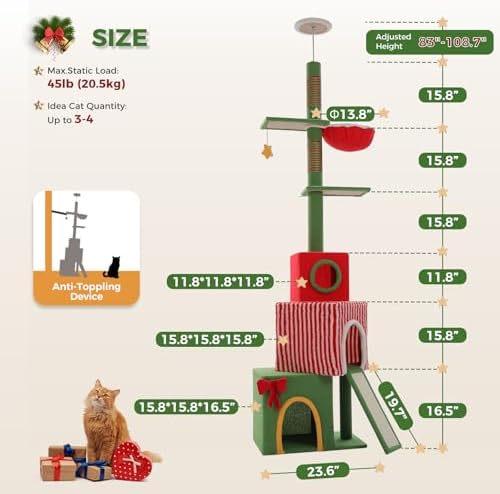 PEQULTI 83-108'' Floor to Ceiling Cat Tree - Image 5