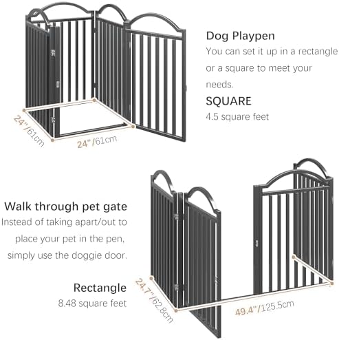 BHG Metal No-Assembly Freestanding Dog Gate - Image 5
