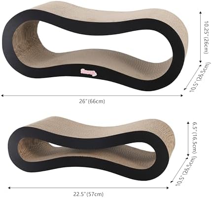 CSR1014A Suvi 26" Modern Cardboard Infinity 2-in-1 Lounge Bed Cat Scratcher - Image 3