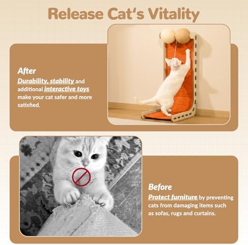 Felt Cat Scratcher for Indoor Cats, 28.4 Inch - Image 5