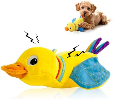 lilfrd Duck Dog Toy, Crinkle Squeaky Plush Interactive Chew Toy by Lilfrd