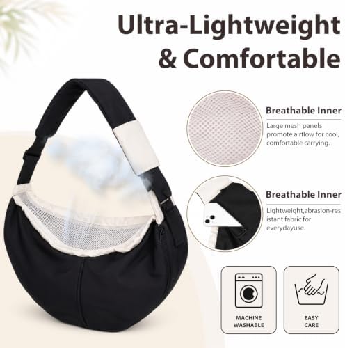 Dog Sling Carrier for Small Dogs and Cats Up to 15 lbs, Hands Free Pet Carrier - Image 2